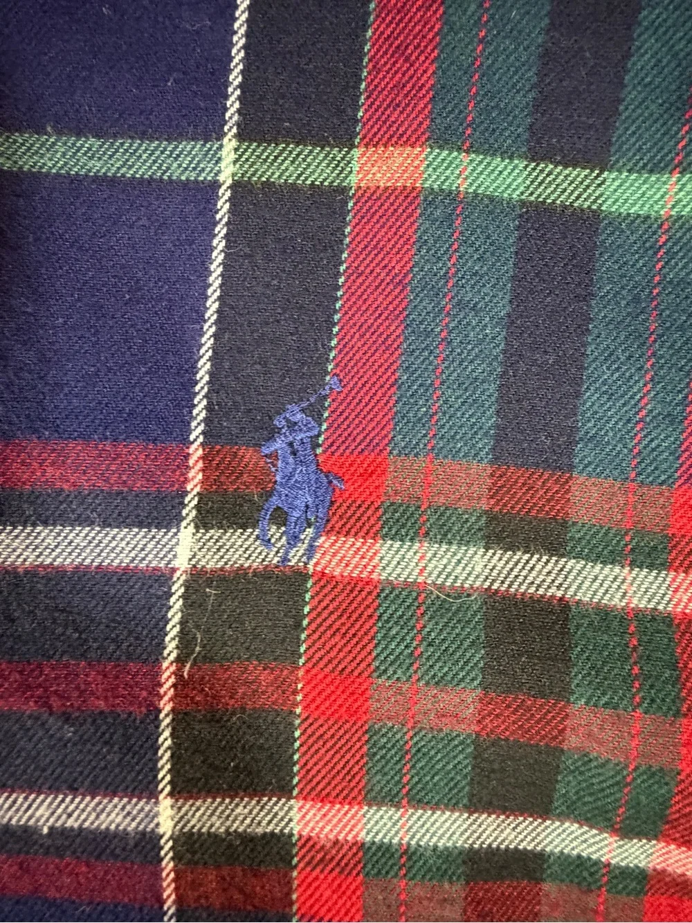 Polo by Ralph Lauren Navy Red Green Plaid Button-Down Shirt